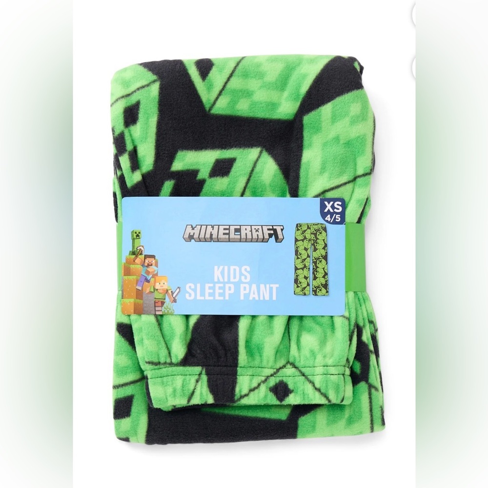 Minecraft Kids Sleep Pants Creeper Print XS 4/5 (NEW)